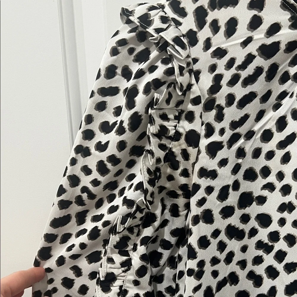 J. Crew‎ Black and White Spotted Blouse